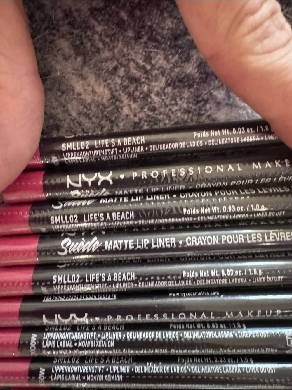 NYX Suede Matte Lip Liner SMLL02 life's a beach *NEW* (Lot Of 9) Pink